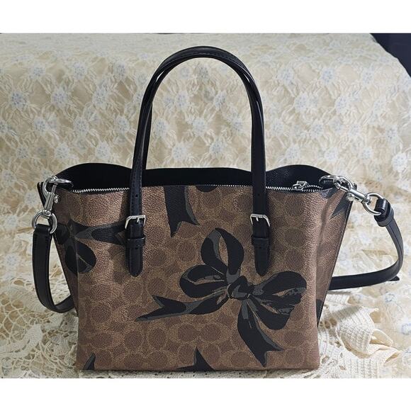 COACH Mollie Tote Bag 25 in Signature Canvas with Bow Print - Picture 2 of 8